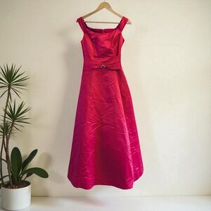 Vintage Jessica McClintock Gunne Sax Womens Pink Satin Gown Maxi Size 5/6 Prom‎